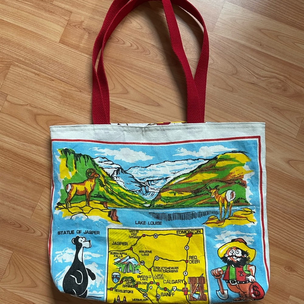 Handmade Vintage Upcycled Reversible Tote Bag - Picture 3 of 5